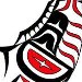 Salmon fish designed in the tribal haida style.